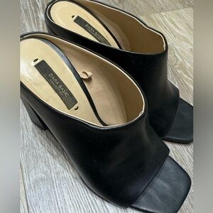 Zara Black Mule Heels Size 37